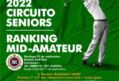 No se para: los Mid Amateur y los Seniors van al Rosario Golf el domingo 25 de septiembre