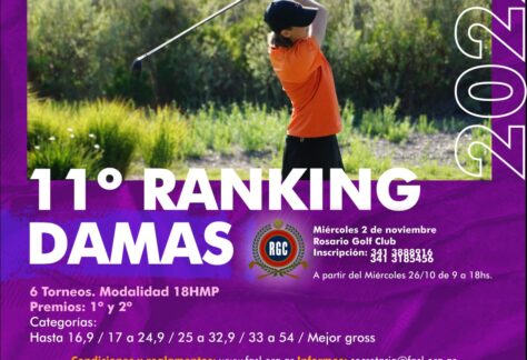 11° Ranking de Damas: se viene el cierre con una fecha espectacular en el Rosario Golf Club
