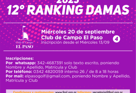 Para despedir el invierno y anticipar la primavera: se viene el 4° de Damas junto a tradicional Abierto de El Paso