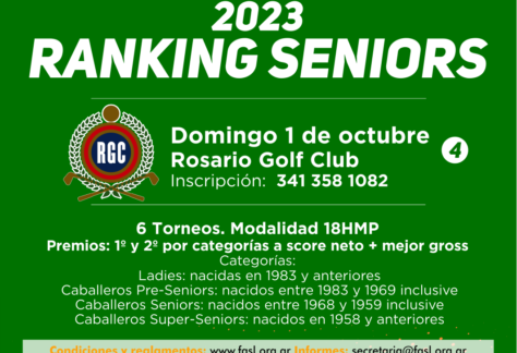 El Ranking Seniors sigue su camino en el exigente trazado del Rosario Golf Club