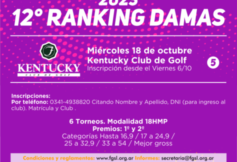 En Kentucky CC: el Ranking de las Ladies empieza a cerrar la temporada con el penúltimo evento