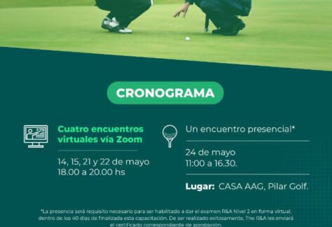 Con modalidad virtual y presencial: se viene el Seminario de Reglas Nivel II en Pilar Golf Club