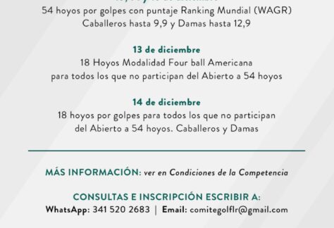 Abierto de Golf de la Provincia de Santa Fe organizado por La Rinconada: todo listo para un evento que tendrá el plus de puntos WAGR